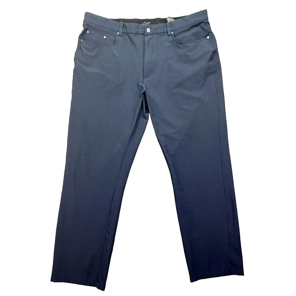 Greg Norman Pants‎ Mens Size 39x29 Blue Jordan Trouser Mid Rise Golf Shark Navy